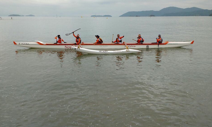 Capa da notícia: Canoas havaianas estarão no  domingo esportivo no Bonfim