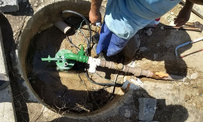 Capa da notícia: Reparo geral do SAAE no poço artesiano do bairro Paraíso