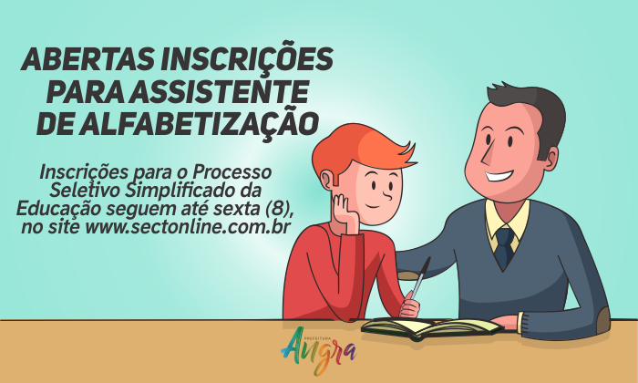 Capa da notícia: Prefeitura abre inscrições para Assistente de Alfabetização