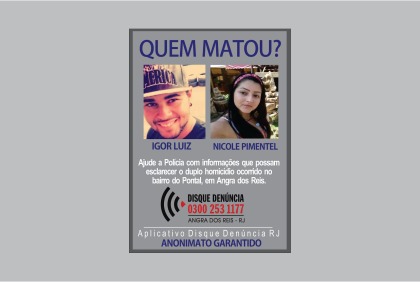 Capa da notícia: Disque-Denúncia quer saber quem matou  casal no Pontal