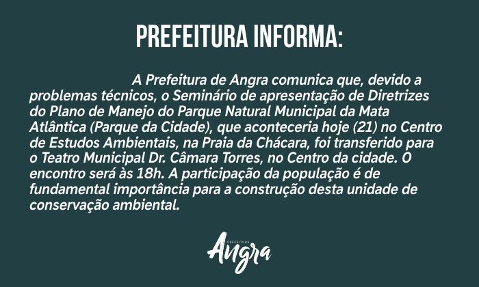 Capa da notícia: Seminário sobre Parque da Cidade muda de local