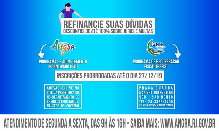 Capa da notícia: Prefeitura e Saae prorrogam  campanhas para inadimplentes