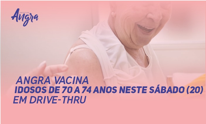 Capa da notícia: Angra vacinará idosos de 70 a 74 em drive-thru, neste sábado