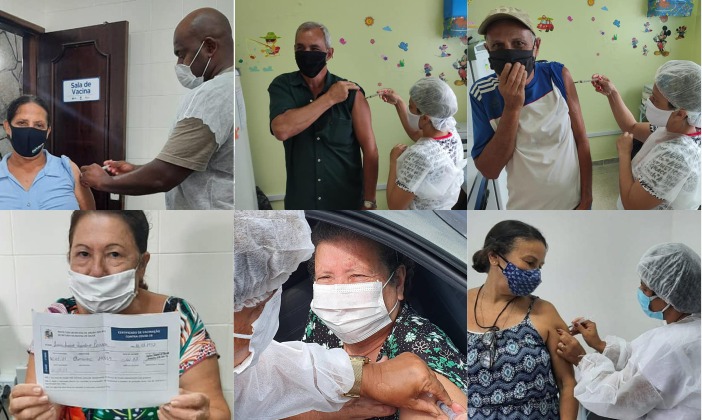 Capa da notícia: Angra vacina 5.527 idosos com mais de 65 anos em dois dias