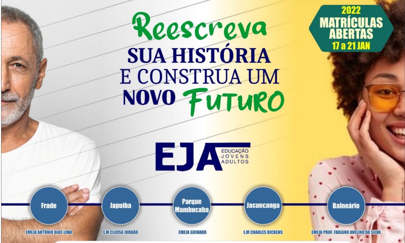 Capa da notícia: Matrícula aberta para a EJA