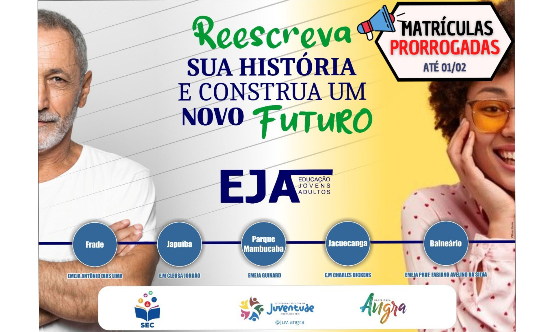 Capa da notícia: Período de matrícula para a EJA é prorrogado