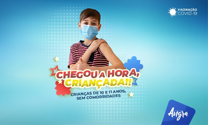 Capa da notícia: Crianças de 10 e 11 anos serão vacinadas a partir de amanhã
