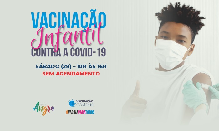 Capa da notícia: Vacinação para crianças de 8 a 11 anos neste sábado