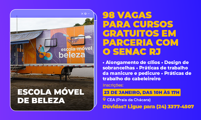 Capa da notícia: Angra oferece 98 vagas em cursos gratuitos de beleza